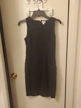 J. Crew Black Sleeveless Midi Sheath Dress